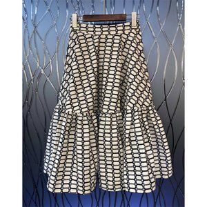 High waist flounces half skirt